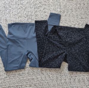 Two Paragon leggings, size small, blue and black